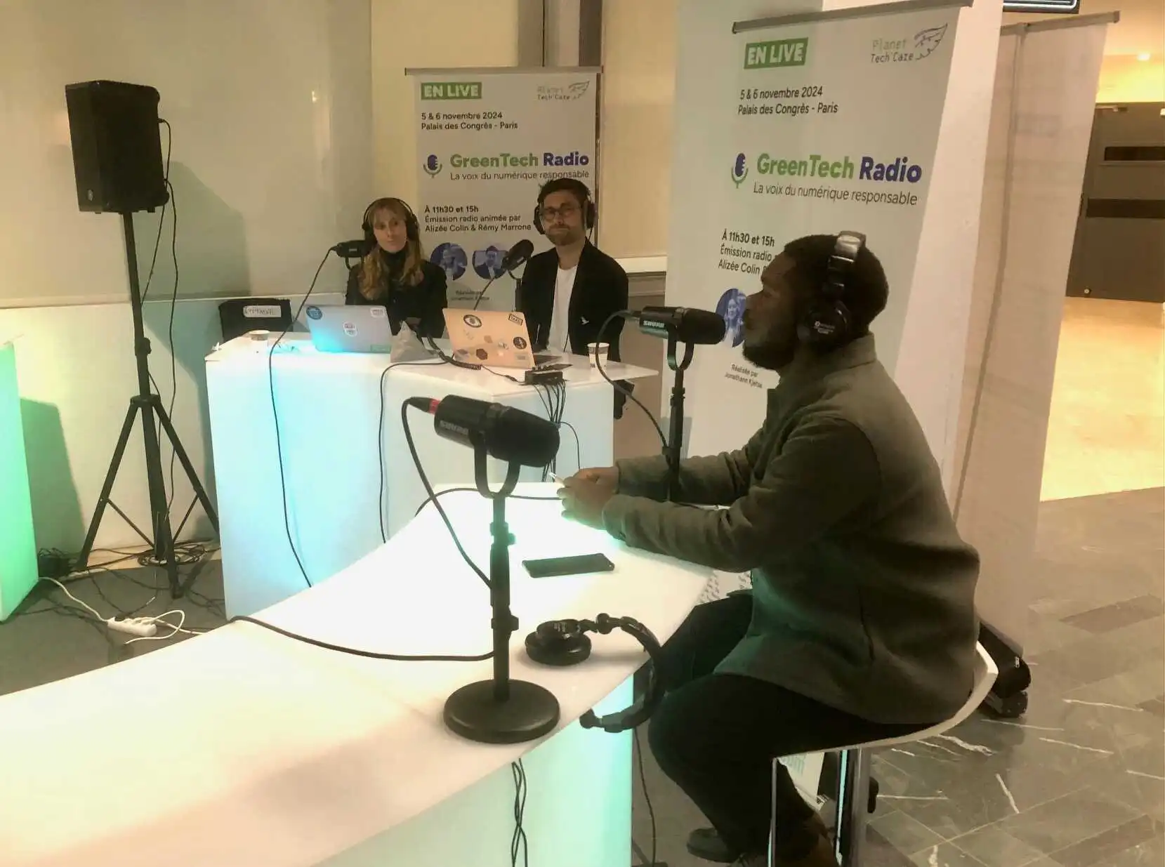 Interview de David MAENDA KITHOKO, au micro de Alizée Colin et Rémy Marrone sur le plateau de la GreenTech Radio 2024